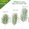 12 PCS Artificial Palm Leaves, Assorted Sizes Faux Large Palm Fronds Fake Tropical Plant Simulation Safari Leaves with Stems for Home Hawaiian Luau Party Jungle Beach Theme Party Decoration